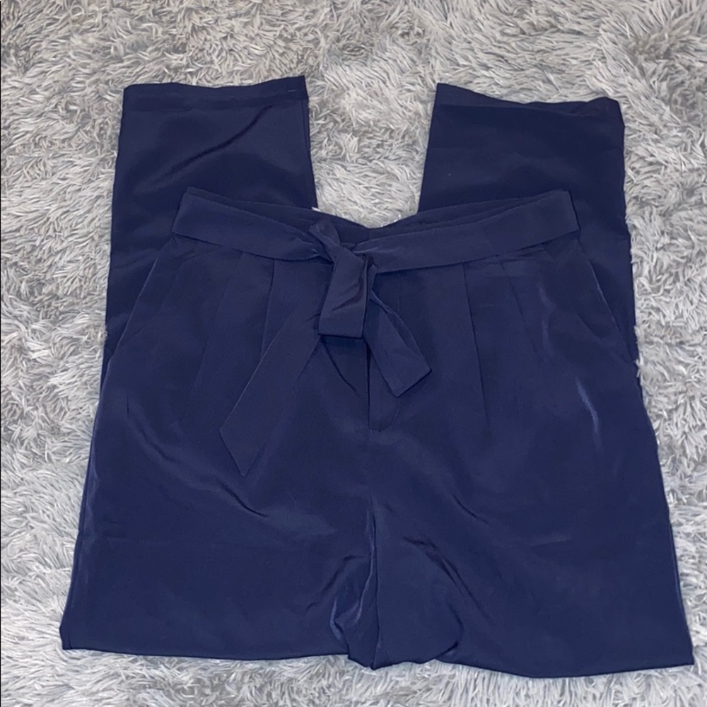 Navy Work Pants with tie belt
